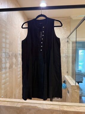 Quince Black Sleeveless Midi Dress